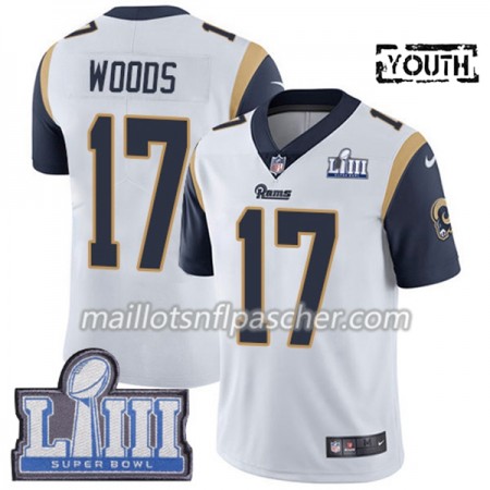 Maillot Los Angeles Rams Robert Woods 17 Nike Blanc 2019 Super Bowl LIII - Enfant